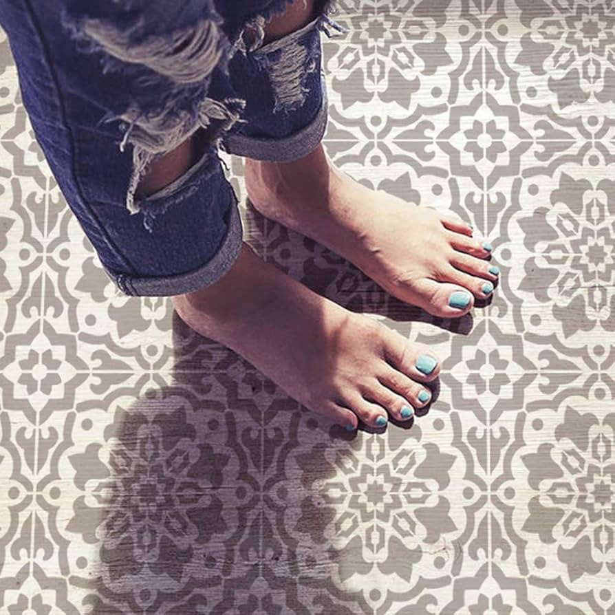 Amalfi Tile Stencil - Cement Tile Stencils - DIY Portuguese Tiles - Reusable Stencils for Home Ma... | Amazon (US)