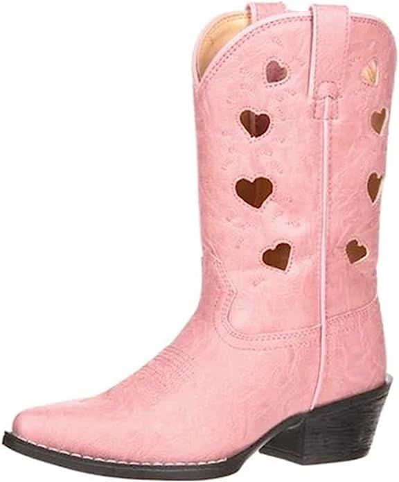 Erocalli Cowgirl Boots Women Heart Western Cowboy Boots for Girls Heart Hollow Mid Calf Fashion C... | Amazon (US)