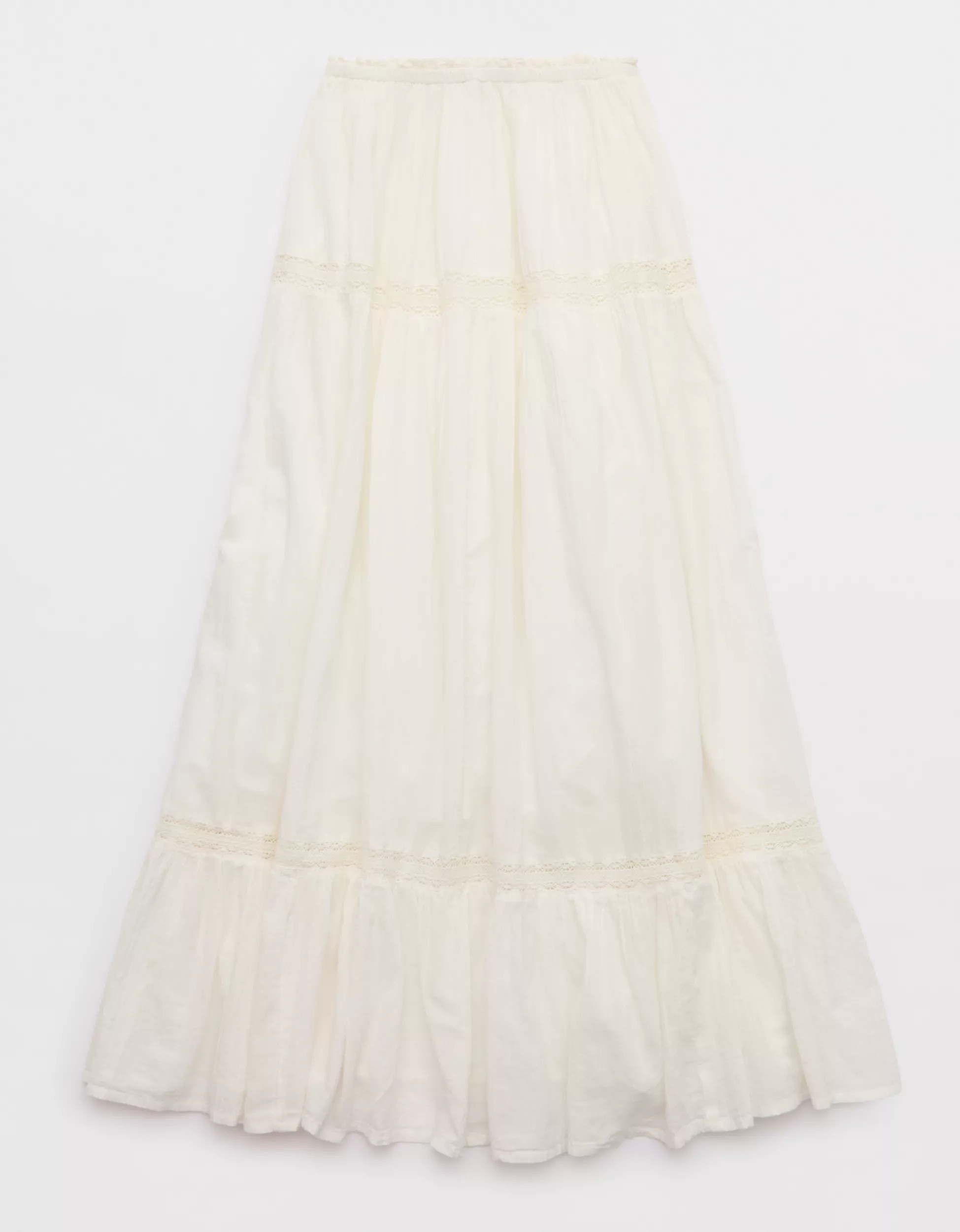 Aerie Lace Trim Maxi Skirt | Aerie