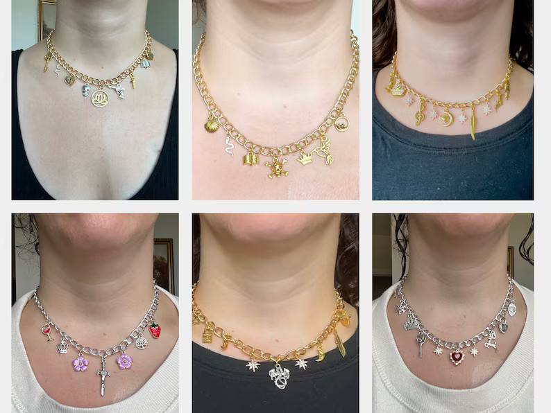 DIY Bookish Charm Necklace, Bookish Merch, Custom Charm Necklace Based on Books, Bookish, Gold Ch... | Etsy (US)