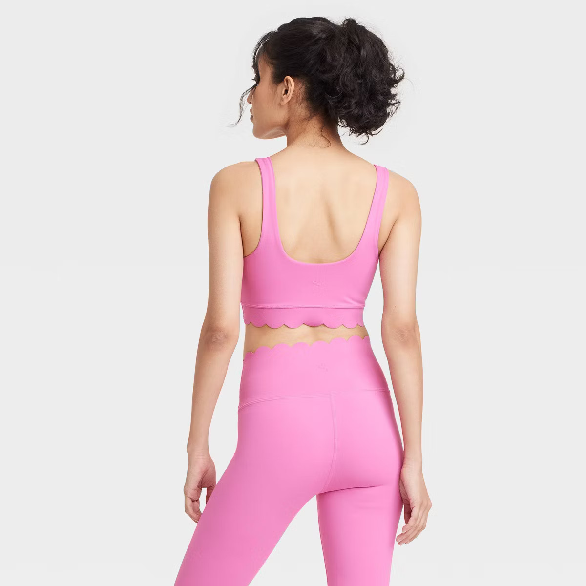 Women's Scallop Detail Sports Bra - JoyLab™ Black XS | Target