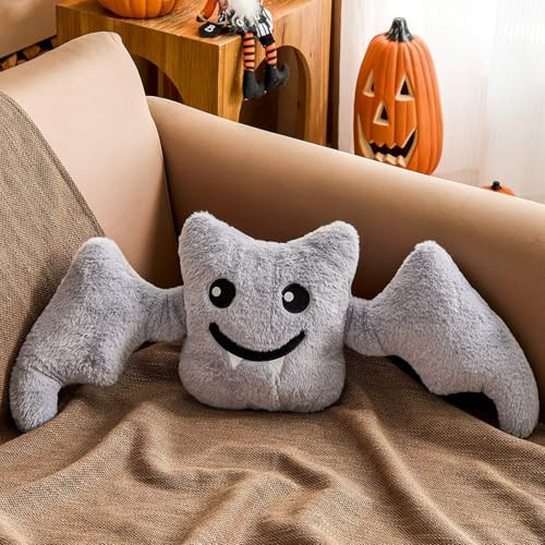 Lfsaaj Bat Pillow, Cute 26" Grey Bat Shaped Plush Pillows for Halloween Decoration Plush Throw Pillow for Living Room Bedroom | Amazon (US)