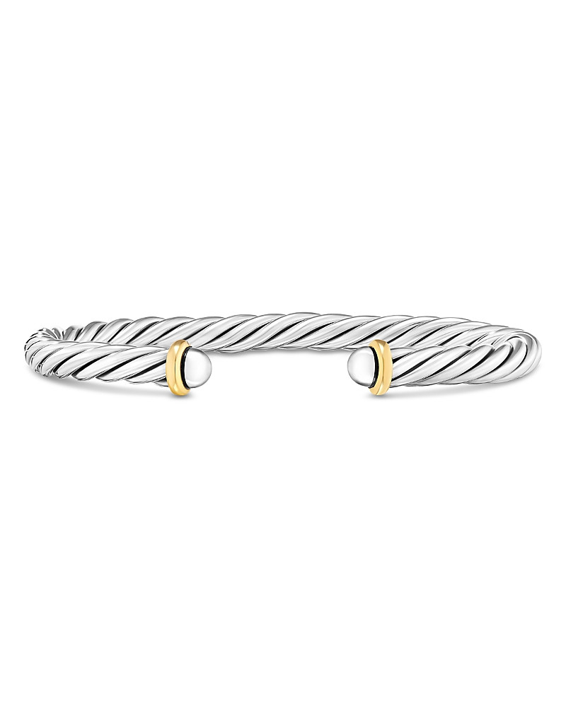 David Yurman Men's Cable Cuff Bracelet in Sterling Silver with 14K Yellow Gold, 6mm | Bloomingdale's (US)