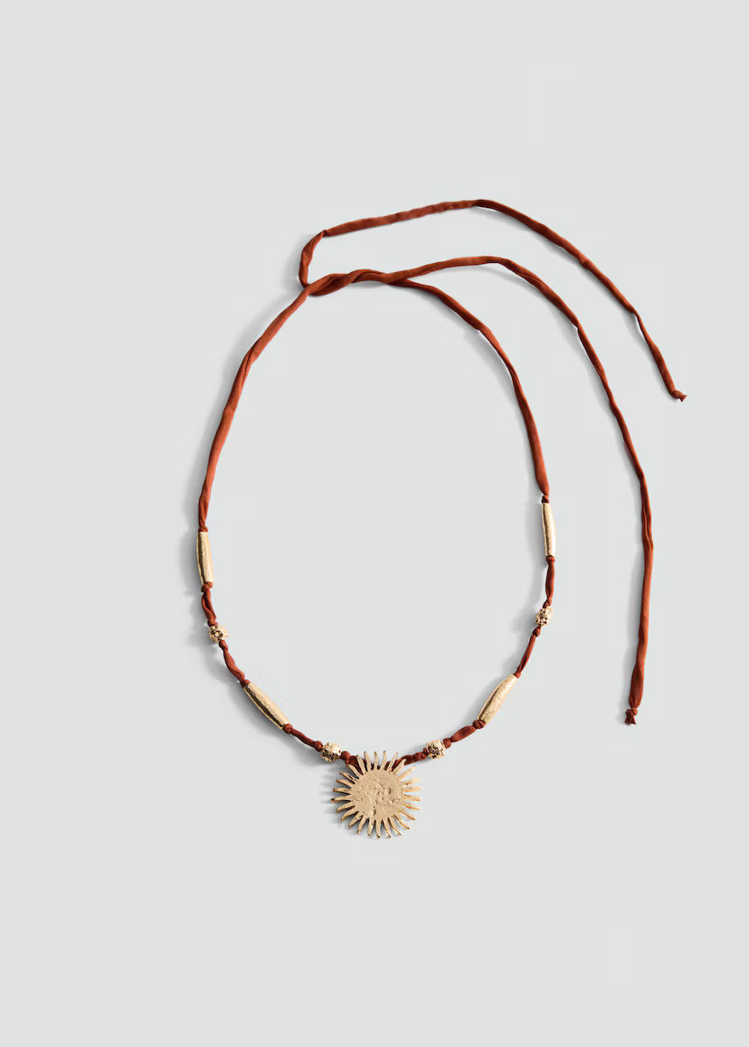 Bead necklace with sun detail - Women | MANGO United Kingdom | MANGO (UK)