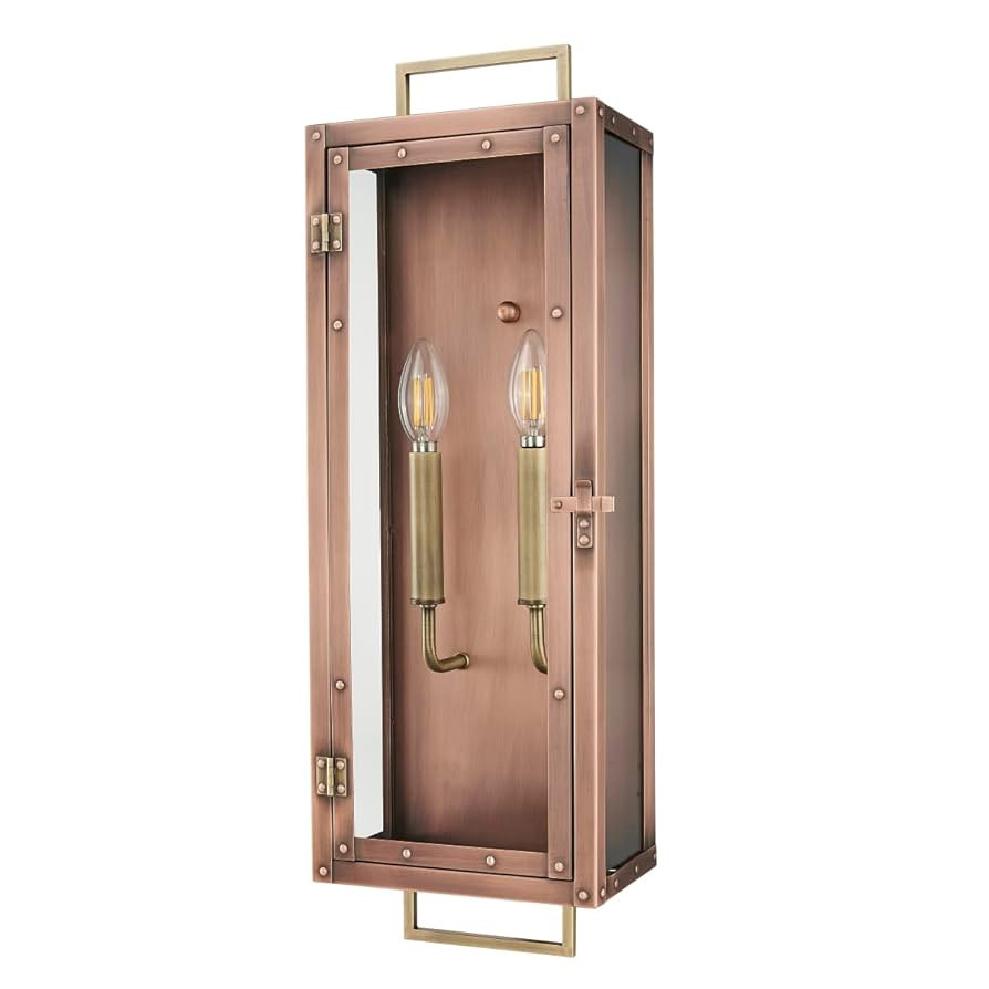 Acclaim Lighting 1011CP | Antique Copper Two Light Dimmable Wall Mounted Outdoor Wet Rated Lanter... | Amazon (US)