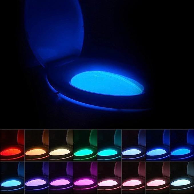 Chunace 16-Color Toilet Night Light, Motion Sensor Activated Bathroom LED Bowl Nightlight, Unique... | Amazon (US)