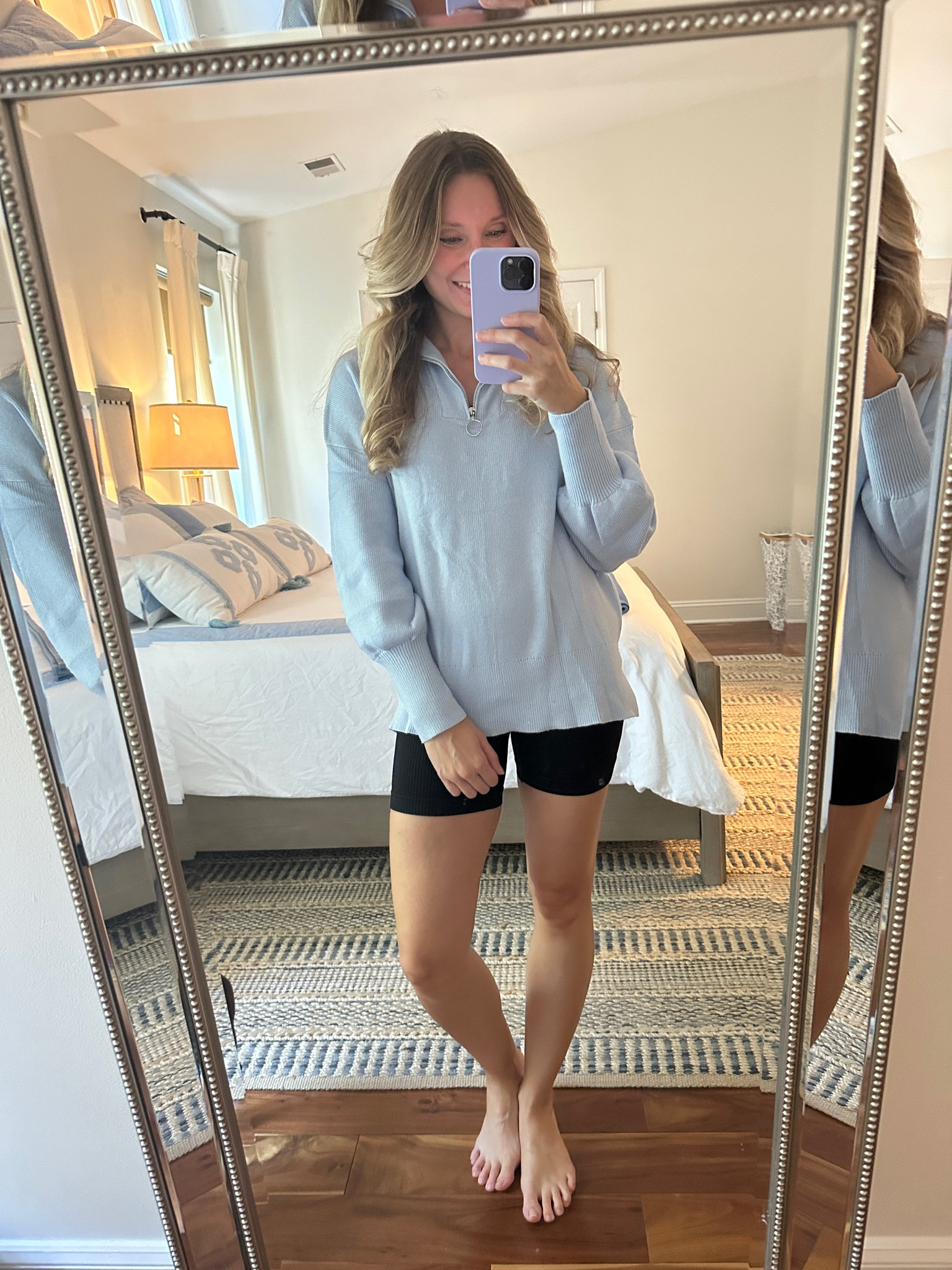 Another day another Amazon pullover - lounge wear - wfh outfit - work from home outfit - quarter zip - blue sweater 

#LTKfindsunder50 #LTKfitness #LTKtravel