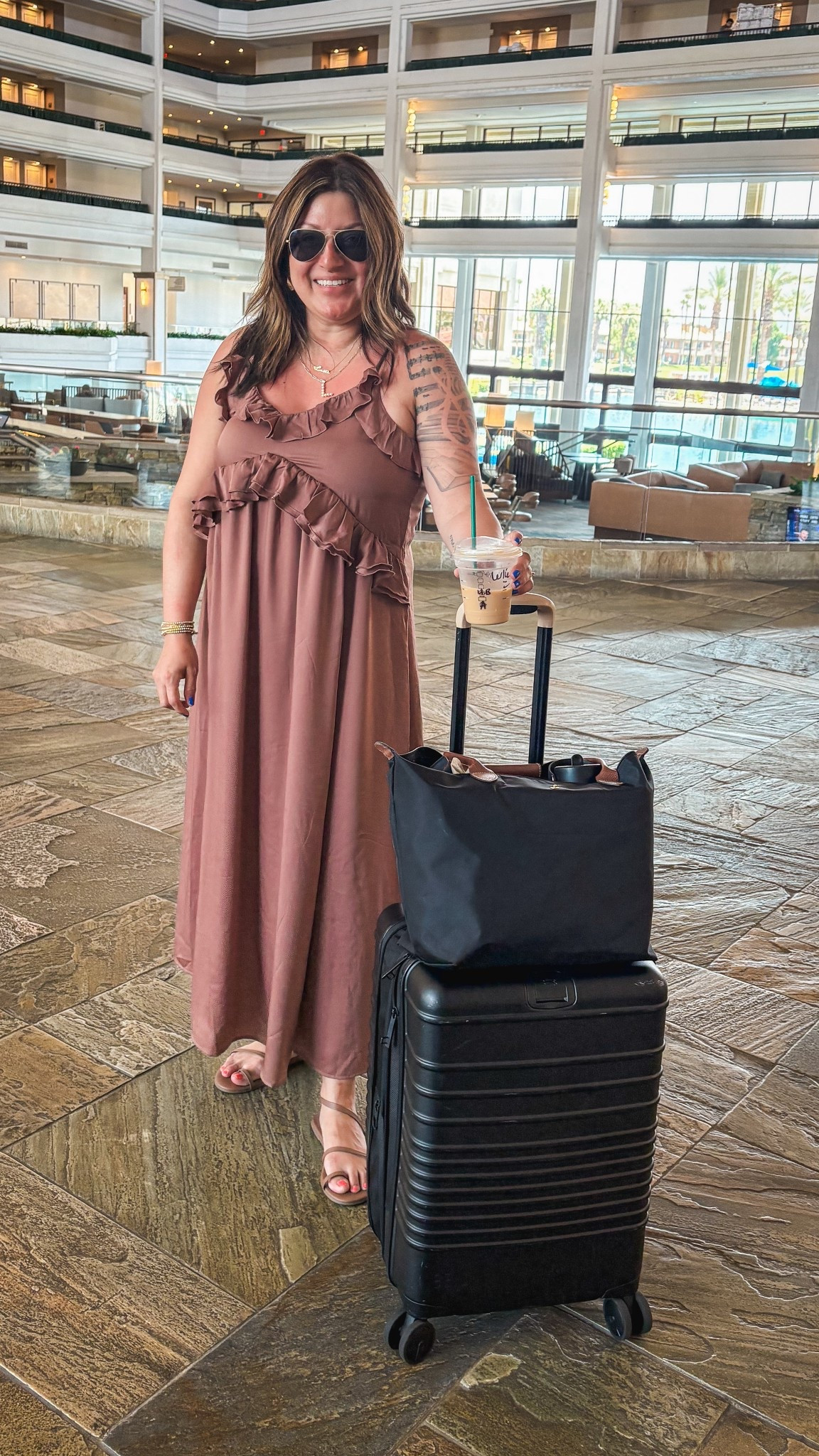 Today’s easy travel look:
Old Navy sundress (L)
Tkees sandals 
Beis carry on 

#LTKMidsize #LTKOver40 #LTKStyleTip