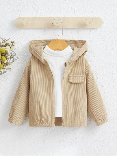 SHEIN Baby Flap Detail Hooded Corduroy Jacket
   SKU: sa2207154064664500      
          (4 Revie... | SHEIN