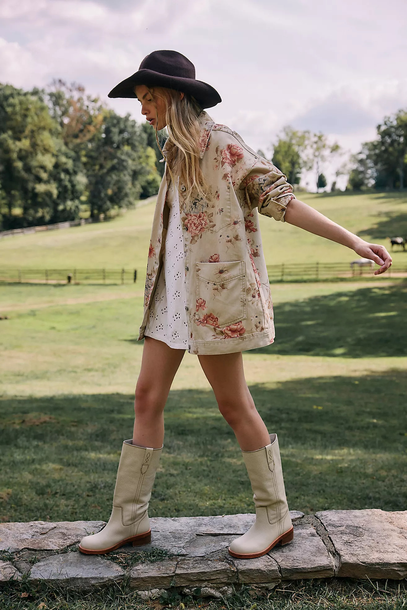 We The Free Avery Printed Denim Jacket | Free People (Global - UK&FR Excluded)