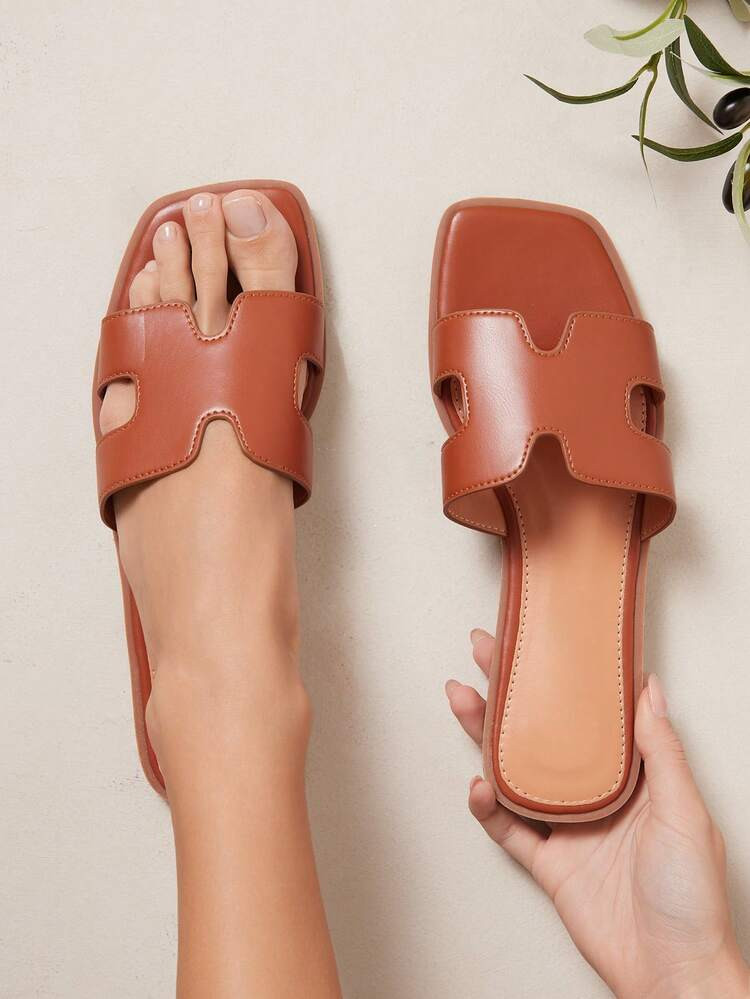 SHUZIA Women's Simple Style Flat Sandals Summer Shoes Spring Shoes Spring Break Easter Vacation Shoes Casual Shoes Beach Shoes Mother's Day Present For Christmas Valentine's Day | SHEIN