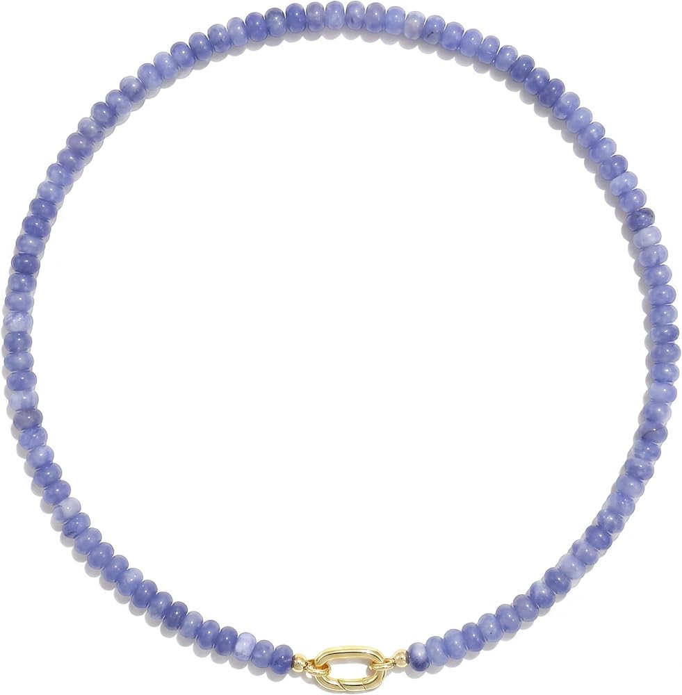 CONRAN KREMIX Colorful Stone Beaded Necklace for Women,Natural Gemstone Bead Choker Necklaces Boh... | Amazon (US)