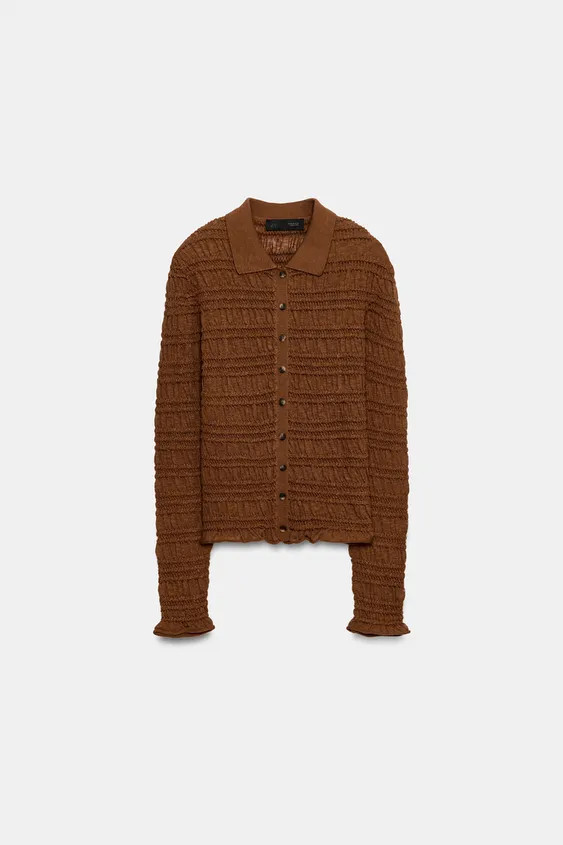 HONEYCOMB KNIT CARDIGAN | Zara US