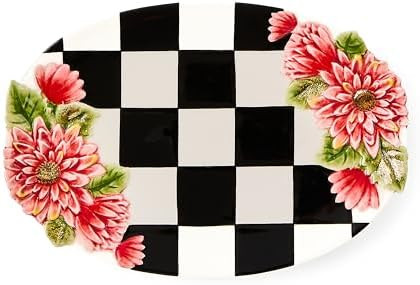 MACKENZIE-CHILDS Ceramic Trinket Dish, Decorative Bowl and Jewelry Holder, Black-and-White Courtl... | Amazon (US)