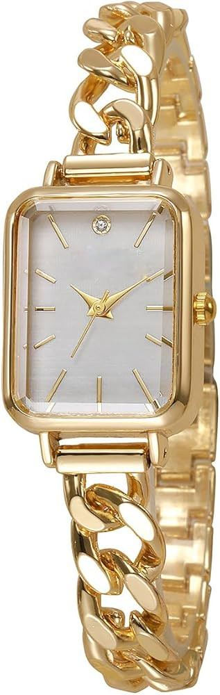 Gold Watches for Women Luxury Square Womens Casual Watches Fashion Simple Quartz Watch Stainless ... | Amazon (US)