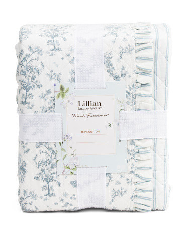 Toile Cotton Percale Quilt Set, Cotton/Polyester | TJ Maxx