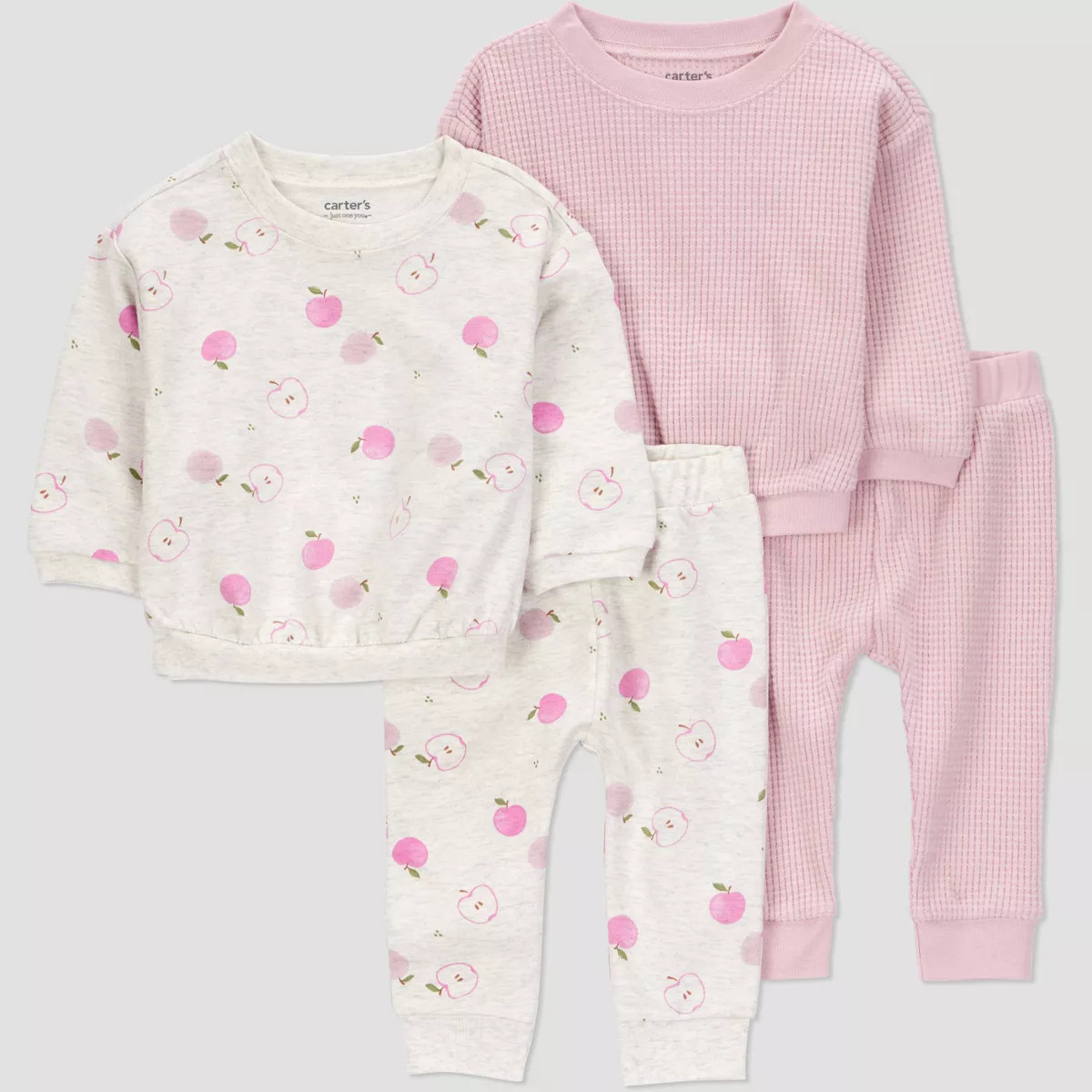 Carter's Just One You® Baby Girls' 4pc Apple Top & Bottom Set - Gray/Pink | Target