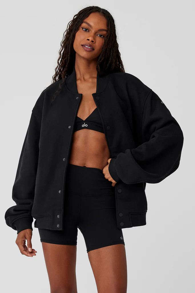 Renown Varsity Jacket - Black | Alo Yoga (US)