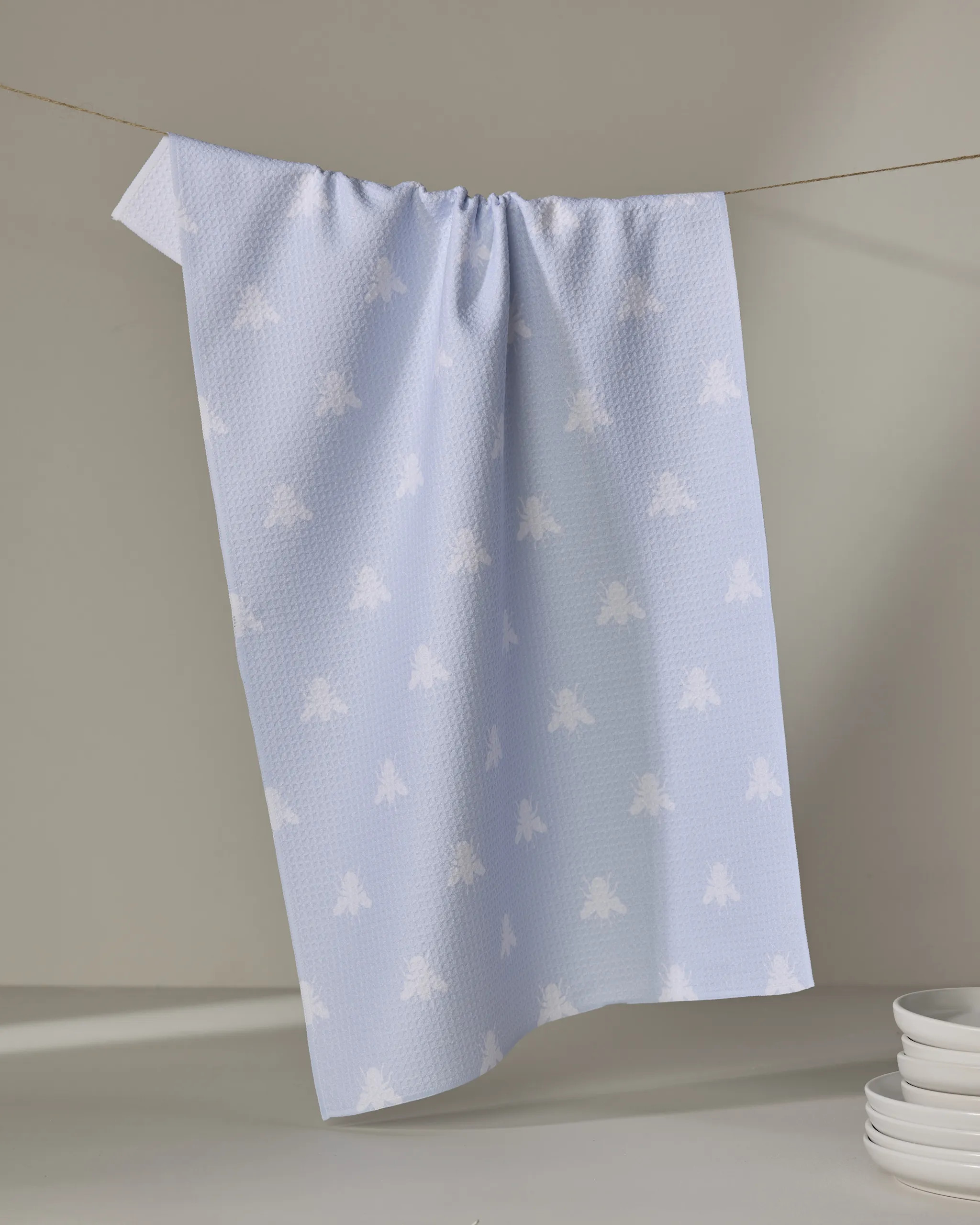 Queen Bee Light Blue Kitchen Tea Towel | Geometry | Geometry
