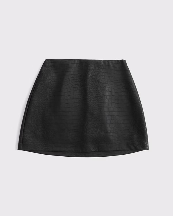 The A&F Scarlett Curve Love Vegan Leather Mini Skort | Abercrombie & Fitch (US)