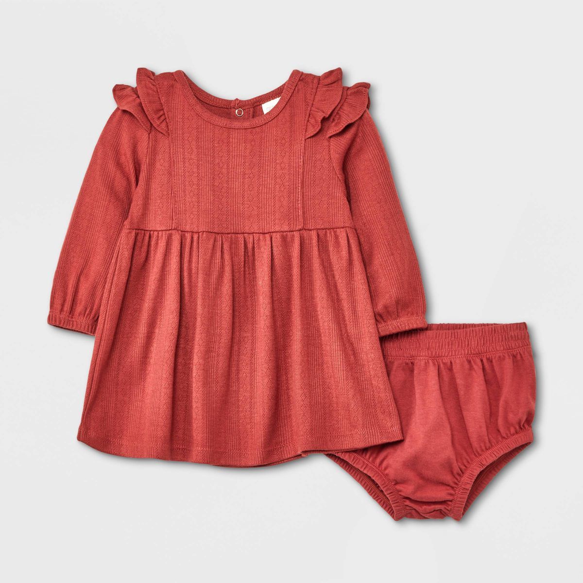 Grayson Collective Baby Girls' Solid 2pc Top & Bottom Set - Red | Target