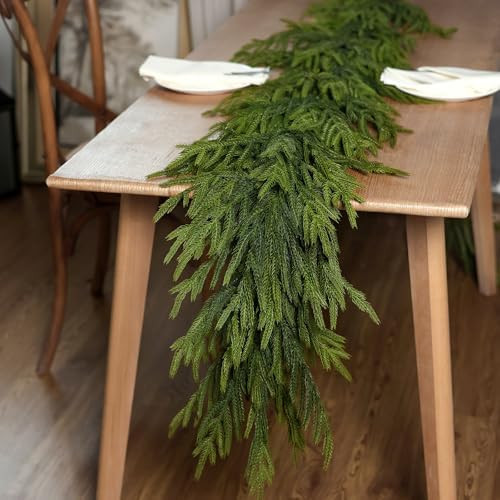 Real Touch Christmas Norfolk Pine Garland - 5ft Artificial Christmas Garland Fake Pine Needles Fa... | Amazon (US)