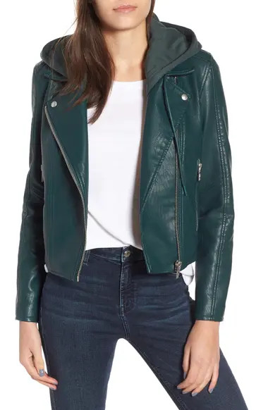 Meant to Be Moto Jacket with Removable Hood | Nordstrom