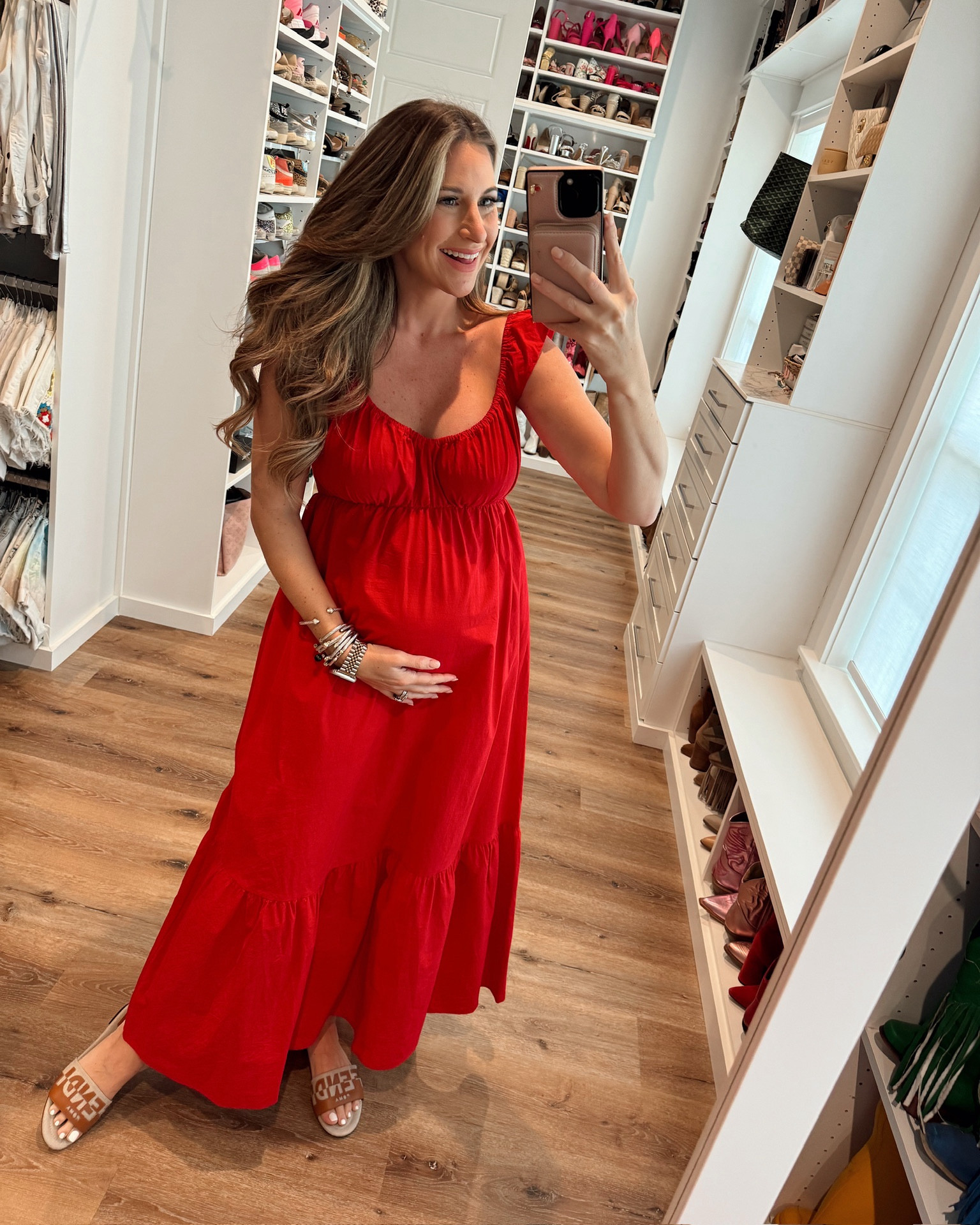 In a medium cap sleeve maxi from Target 

#LTKBump #LTKStyleTip #LTKFindsUnder50