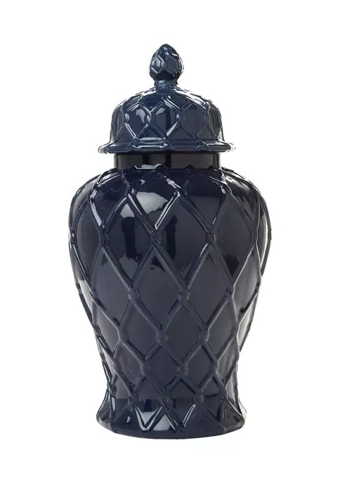 18" Indigo Blue Rope Ginger Jar | Belk