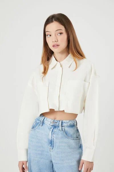 Twill Cropped Pocket Shirt | Forever 21 (US)