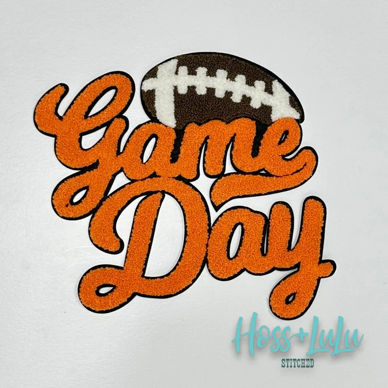 Game Day Orange Chenille Patch Iron on Patch Game Day Diy - Etsy | Etsy (US)