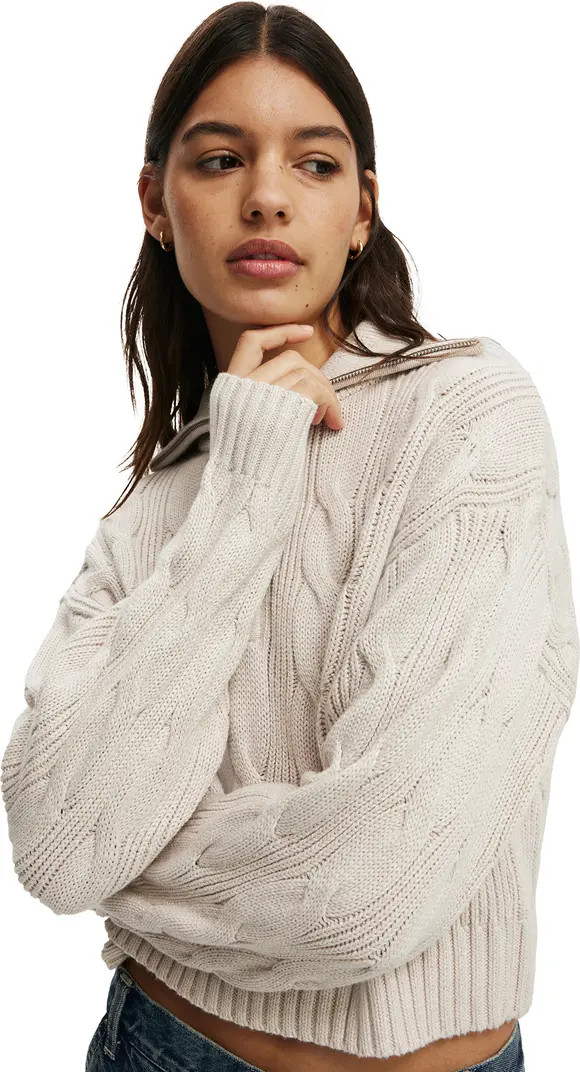 Women's Cotton Cable Half Zip Pullover | Nordstrom