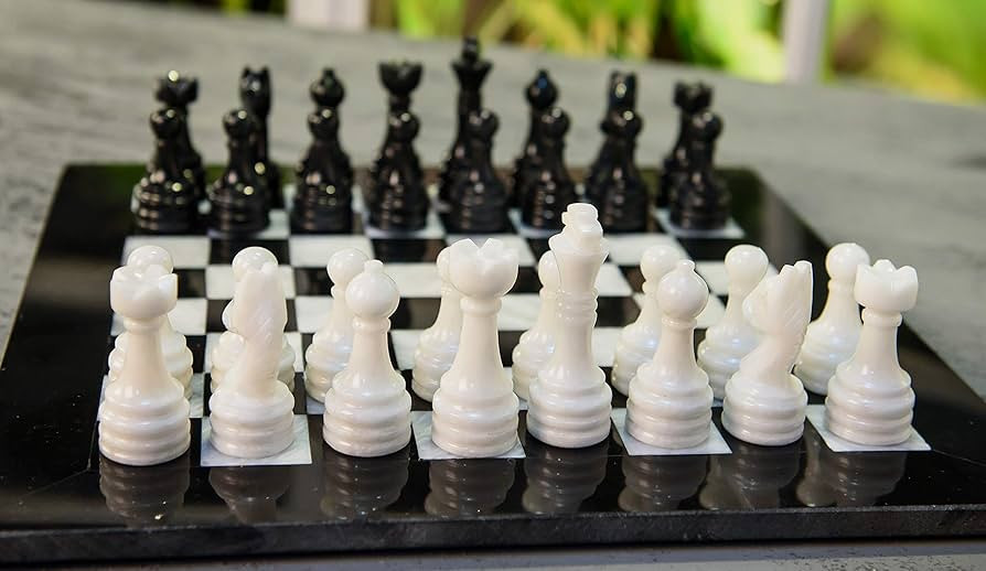 Radicaln Marble Chess Set 12 Inches Black and White Handmade Chess Sets - 1 Chess Board & 32 Ches... | Amazon (US)