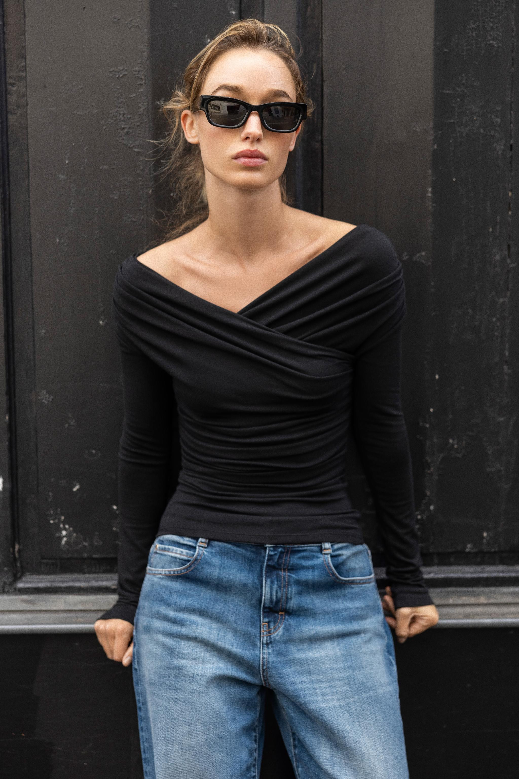 DRAPED WRAP TOP | Zara US