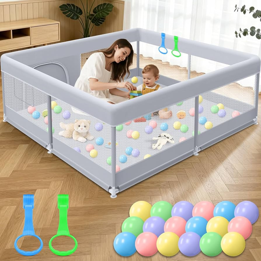 XVISHX Baby Playpen 50 x 50 Inch Play Pen Playards, Playpen for Babies and Toddlers, Baby Playard... | Amazon (US)