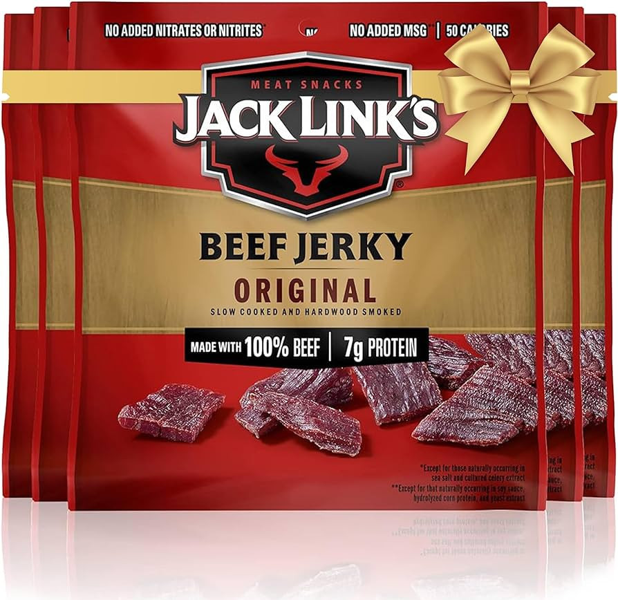 Jack Link's Beef Jerky, Original - Flavorful Meat Snack for Lunches, Ready to Eat - 7g of Protein... | Amazon (US)