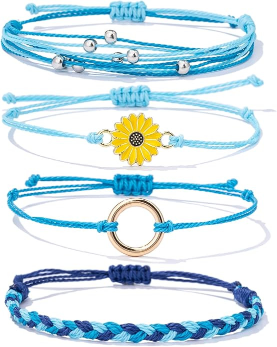 Sunflower Friendship Bracelets Boho Stackable String Bracelets Cute Trendy Gifts for Teen Girls W... | Amazon (US)