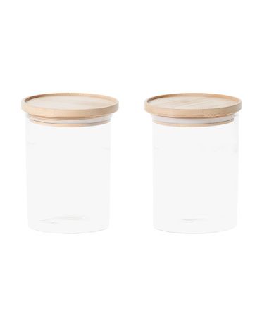 2pk 5in Stackable Glass Canisters | TJ Maxx