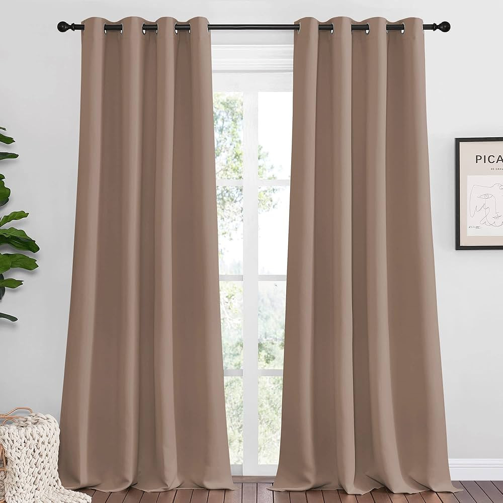 NICETOWN Bedroom Blackout Curtains and Drapes - Window Treatment Thermal Insulated Solid Grommet ... | Amazon (US)
