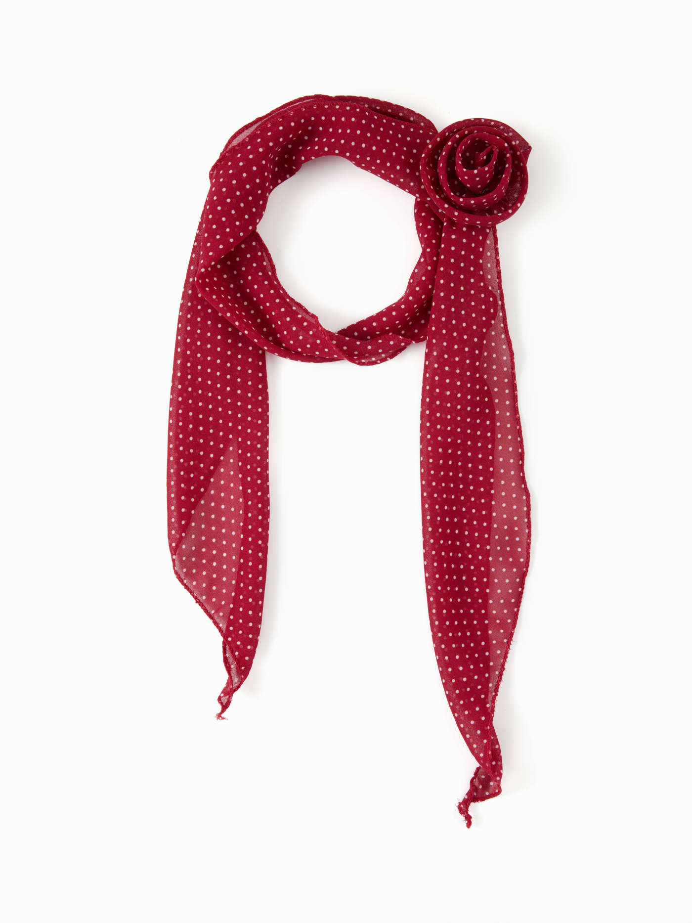 FLOWER DECOR POLKA DOT SILK SCARF For Daily Casual | Cider
