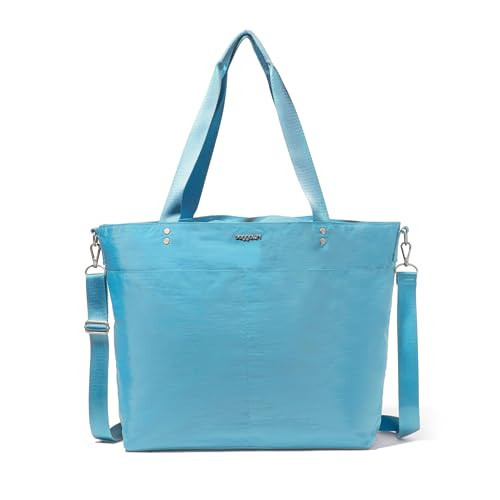 Large Carryall Tote Bag for Women - Lightweight Nylon Zipper Top Weekender Travel Beach Bag Personal Item w/Luggage Sleeve | Amazon (US)