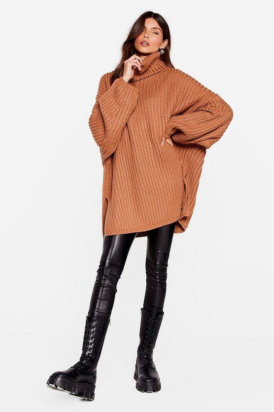 Whatever Knit Takes Oversized Turtleneck Sweater | NastyGal (US & CA)