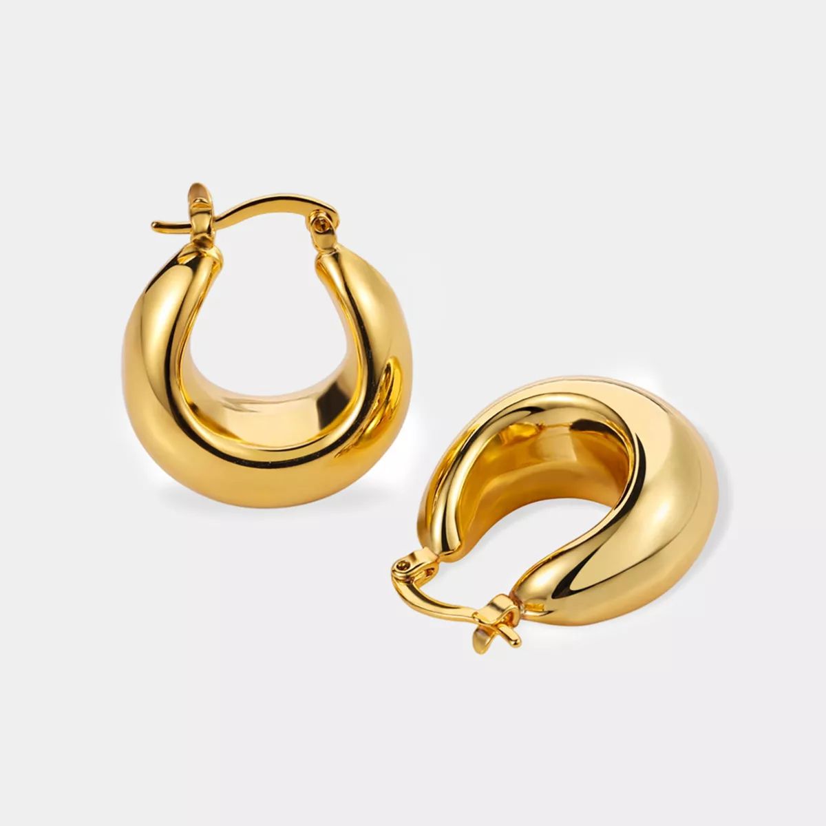 Women's Gold Wide Hoop Earrings - Cupshe | Target