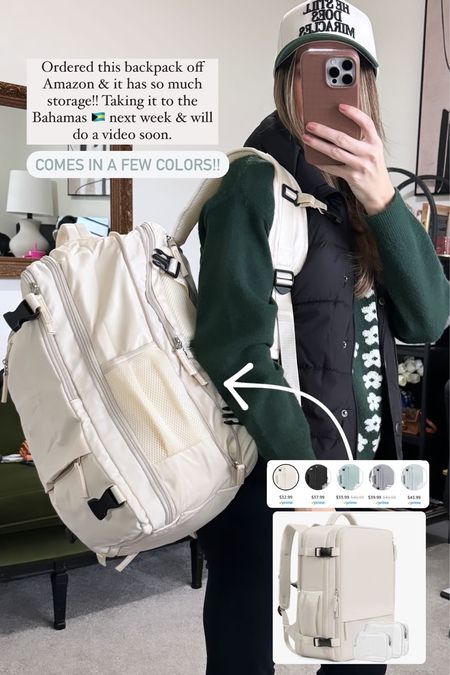 Travel backpack - comes in a few different colors and is super big and affordable!! 

#LTKfindsunder50 #LTKMostLoved #LTKtravel