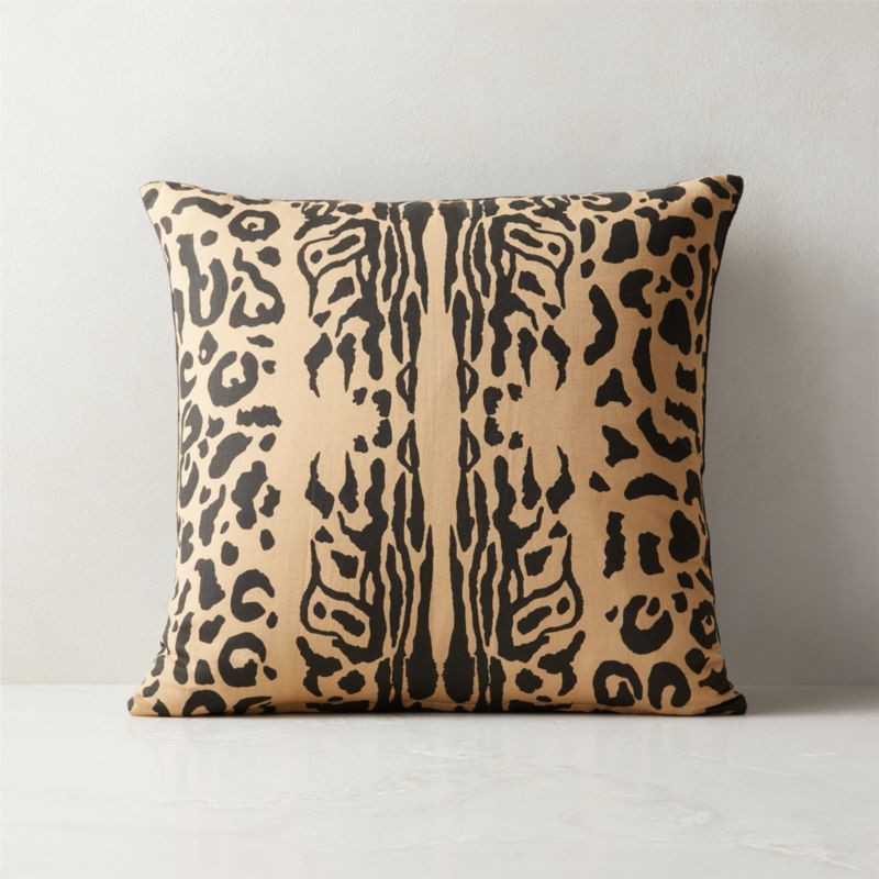 Kovo Leopard Print Modern Throw Pillow with Down-Alternative Insert 18" | CB2 | CB2
