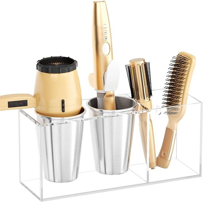 NIUBEE Hair Dryer Holder, Hair Tool Organizer Wall Mount, Blow Dryer Holder Cabinet Door, Bathroo... | Amazon (US)