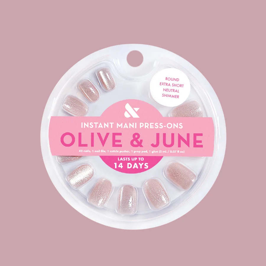 Neutral Shimmer - Press-On | Extra Short | Round | Olive & June
