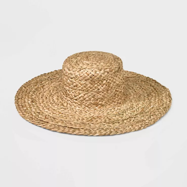 Women's Hand Weaved Straw Boater Hat - Universal Thread™ Natural | Target