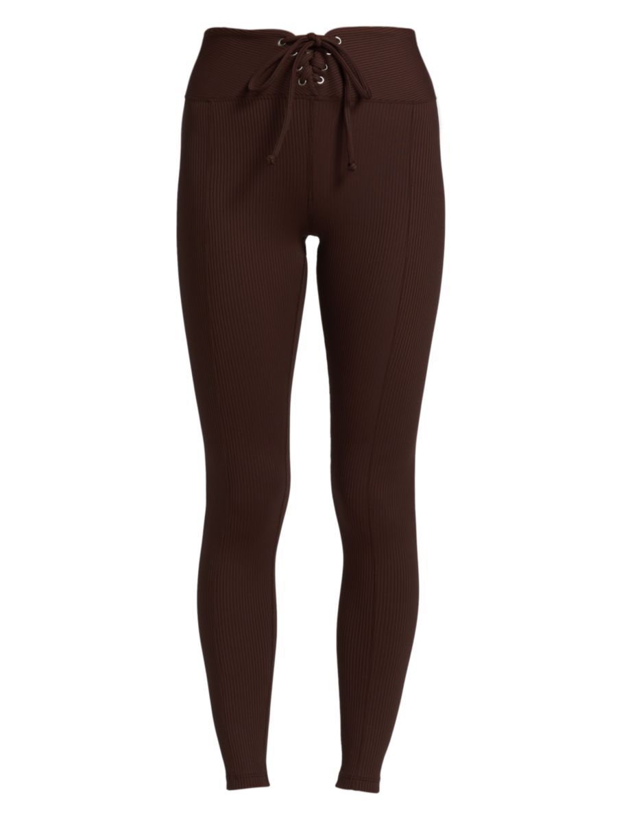 Year Of Ours Rib-Knit Lace-Up Leggings | Saks Fifth Avenue