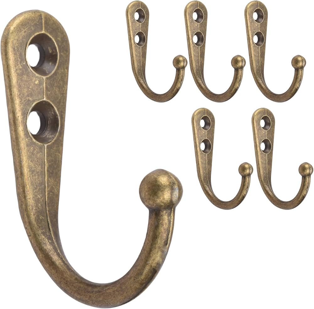 Alele Single Prong Hook Hanger,Robe Towel Hooks,Zinc Die Cast, Set of 6 (Single Prong Hook 6p) | Amazon (US)